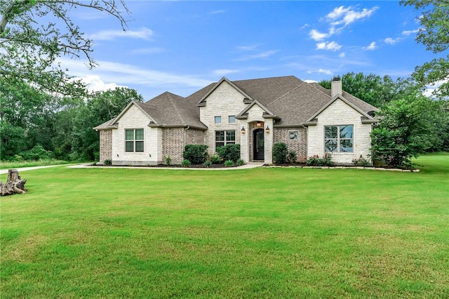 view of front of house featuring a front lawn