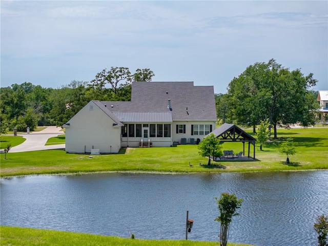 10560 St John Dr, Iola, TX 77861 - water view featuring a gazebo