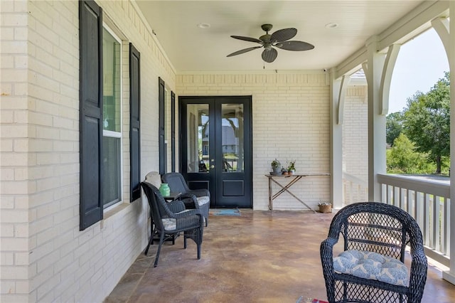 10560 St John Dr, Iola, TX 77861 - view of patio / terrace with french doors and ceiling fan