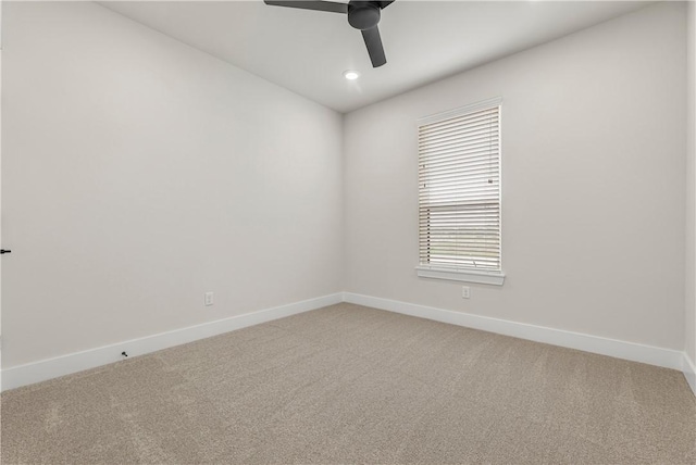 881 Double Mountain Rd, College Station, TX 77845 - empty room with baseboards, light carpet, ceiling fan, and recessed lighting