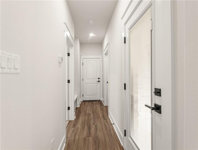 881 Double Mountain Rd, College Station, TX 77845 - corridor with dark wood-style floors and baseboards
