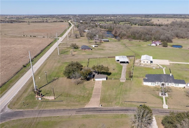 aerial view featuring a rural view