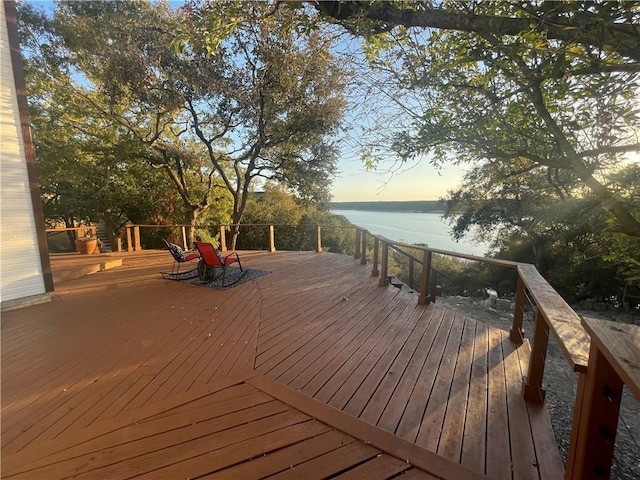 15933 Goliad Loop, Temple, TX 76502 - wooden terrace featuring a water view