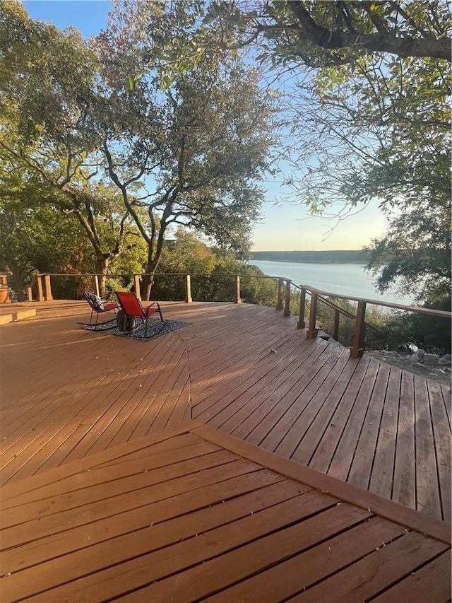 15933 Goliad Loop, Temple, TX 76502 - wooden terrace featuring a water view