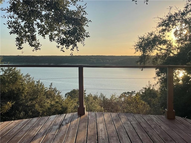 15933 Goliad Loop, Temple, TX 76502 - deck at dusk featuring a water view
