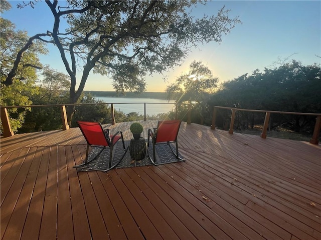 15933 Goliad Loop, Temple, TX 76502 - deck at dusk with a water view