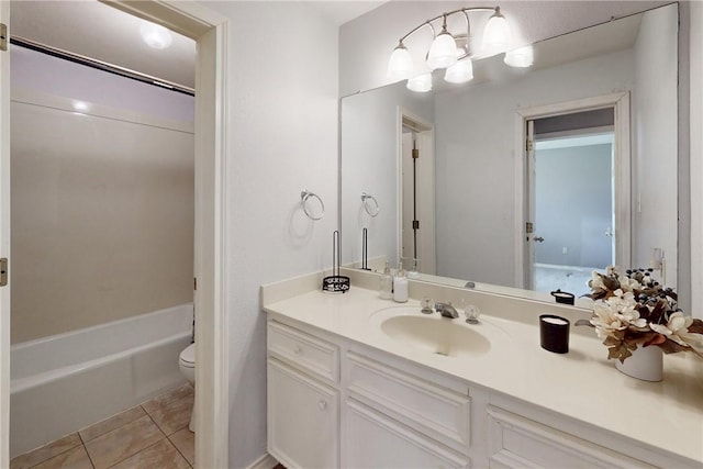 3900 Puffin Way, College Station, TX 77845 - full bath with toilet, vanity, tile patterned flooring, and shower / tub combination