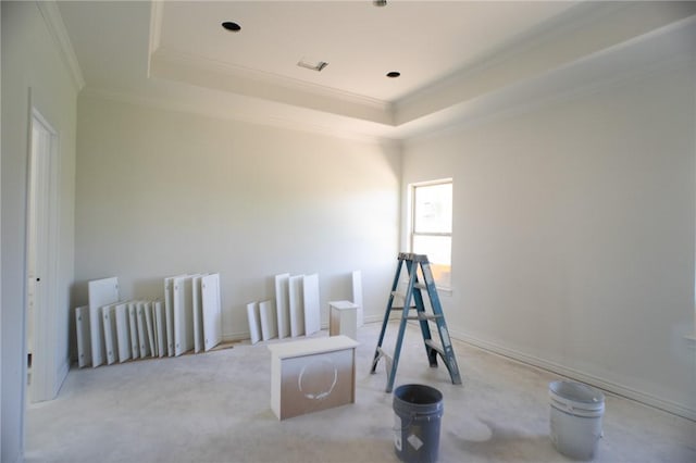 2581 Dove Xing, Navasota, TX 77868 - playroom featuring a tray ceiling and crown molding