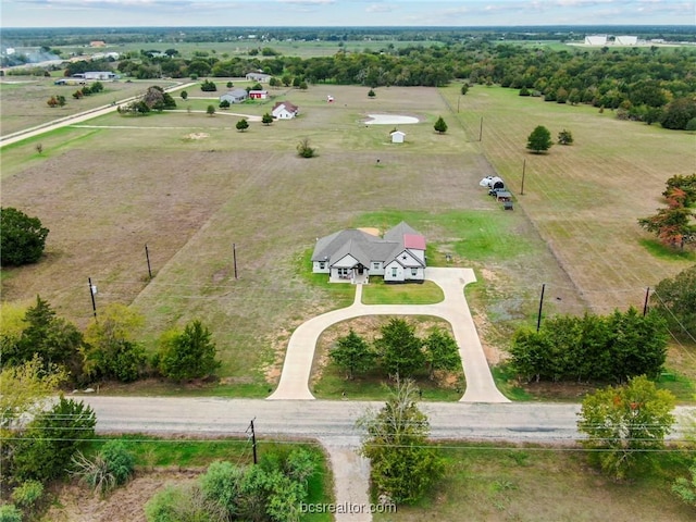 aerial view featuring a rural view