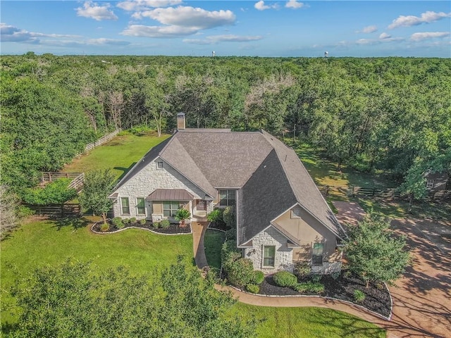 4662 Hidden Springs Way, College Station, TX 77845 - view from above of property featuring a heavily wooded area