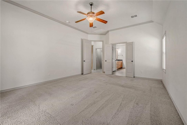 4662 Hidden Springs Way, College Station, TX 77845 - unfurnished bedroom with light carpet, ensuite bath, ceiling fan, and baseboards