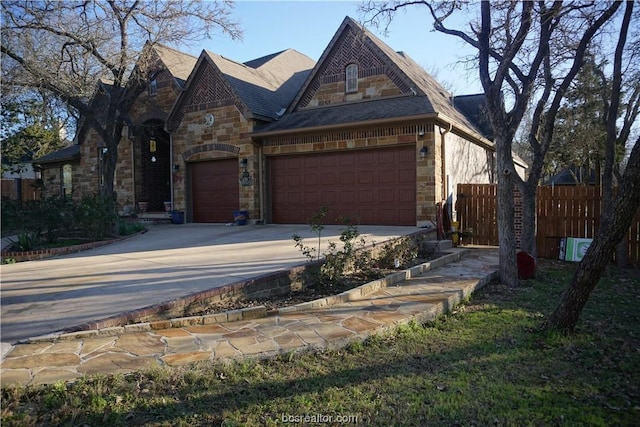 view of front of house with a garage