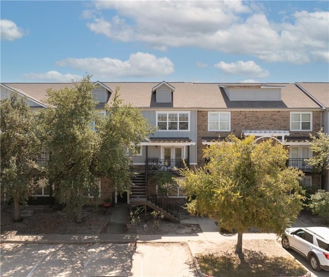 townhome / multi-family property with solar panels