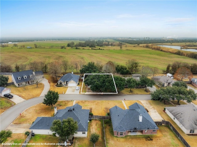 aerial view featuring a rural view