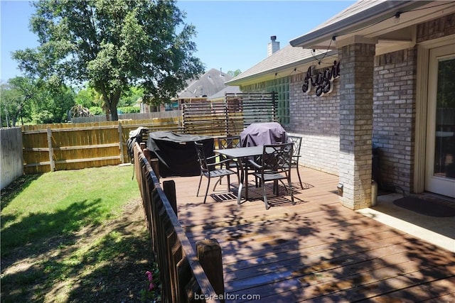 view of patio / terrace with a wooden deck