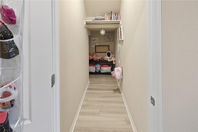 hall featuring light hardwood / wood-style floors