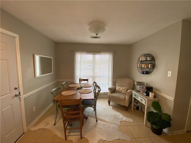 view of tiled dining room