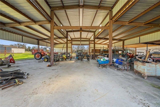 garage featuring metal wall