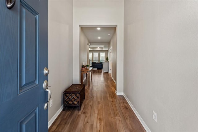 6317 Daytona Dr, College Station, TX 77845 - foyer entrance featuring baseboards and wood finished floors