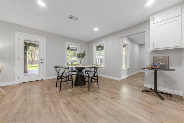 dining area featuring light hardwood / wood-style floors