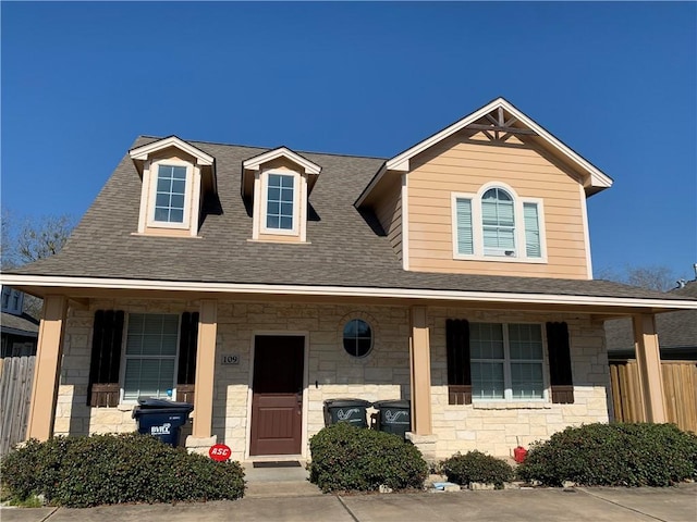 view of front of home with a porch