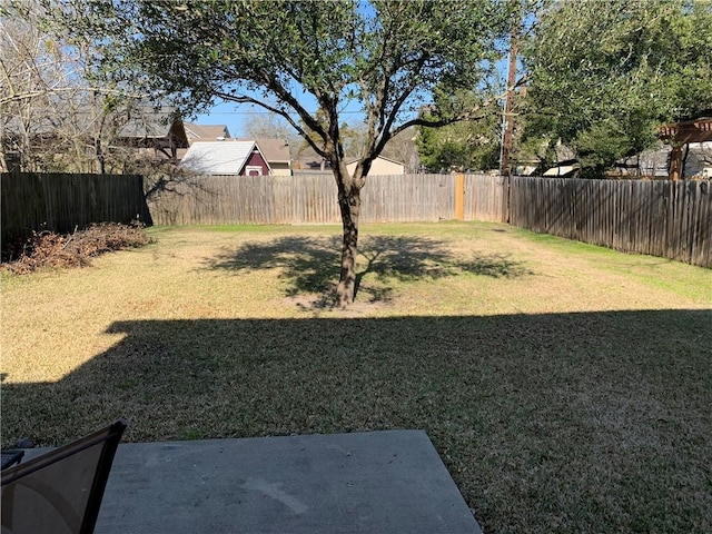 view of yard with a patio area