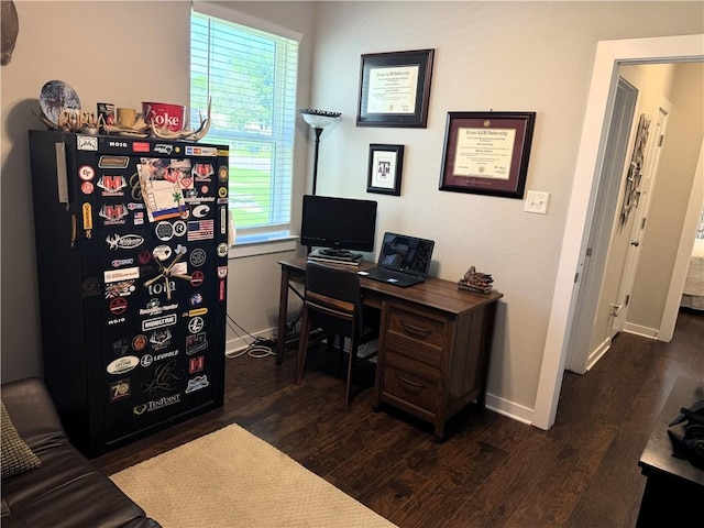 202 N Hearne St, Franklin, TX 77856 - office featuring baseboards and dark wood finished floors