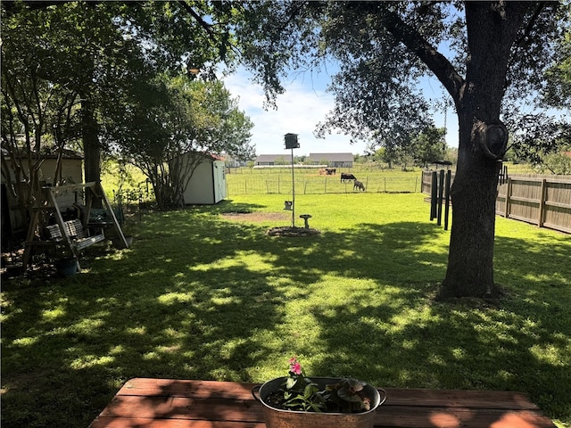202 N Hearne St, Franklin, TX 77856 - view of yard with a fenced backyard, an outdoor structure, and a shed