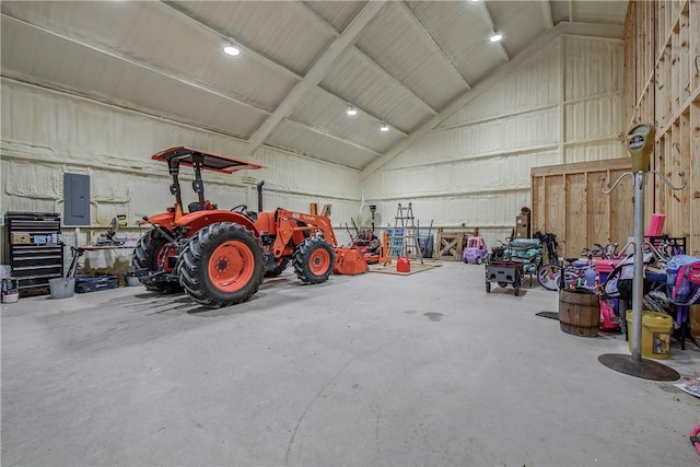 garage with electric panel