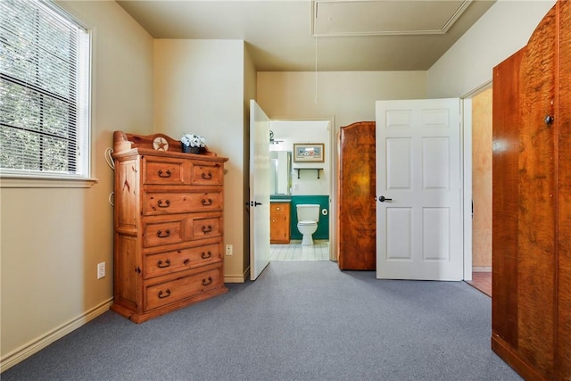 bedroom featuring carpet and ensuite bathroom