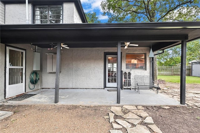 view of patio / terrace with ceiling fan