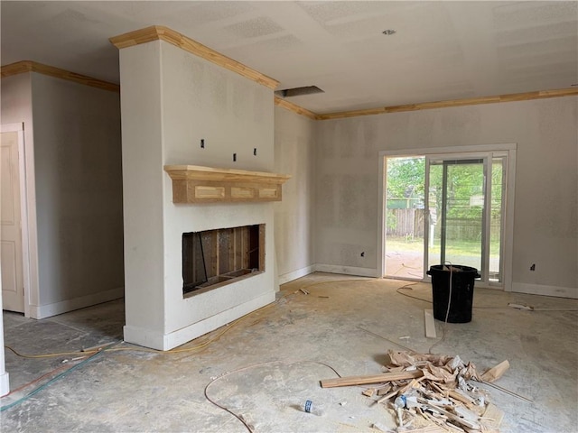 807 S Coulter Dr, Bryan, TX 77803 - unfurnished living room featuring a fireplace