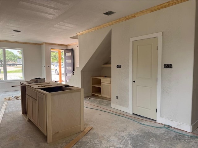 807 S Coulter Dr, Bryan, TX 77803 - kitchen featuring ornamental molding and a textured ceiling
