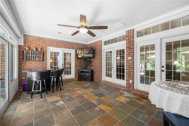 1713 Cardinal Ln, College Station, TX 77845 - view of patio with a ceiling fan and french doors