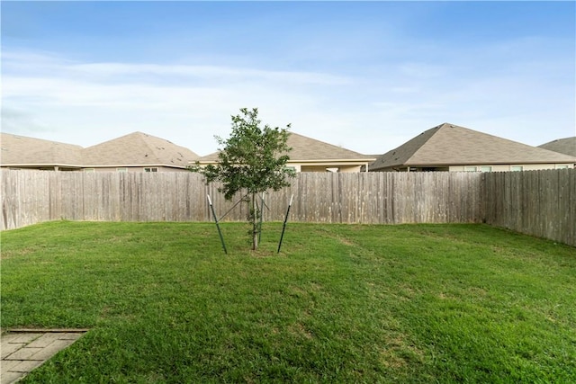 view of yard featuring a fenced backyard