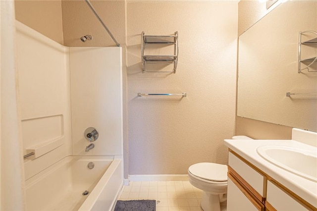 519 SW Pkwy Unit 203, College Station, TX 77840 - full bath featuring baseboards, toilet, bathtub / shower combination, vanity, and tile patterned flooring