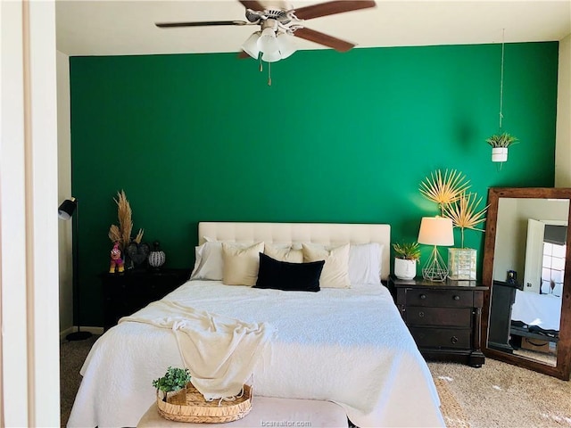 15313 Lowry Meadow Ln, College Station, TX 77845 - bedroom featuring carpet floors and a ceiling fan