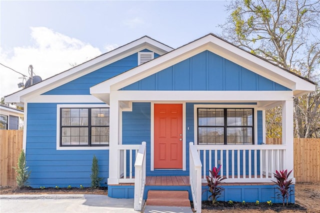 bungalow-style home with covered porch