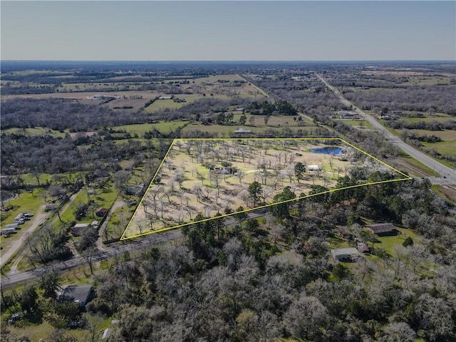 22349 Fm 359th Rd, Hempstead, TX 77445 - overview of rural landscape featuring property parcel outlined