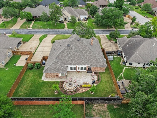 aerial view featuring a residential view