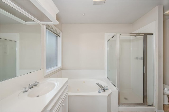 705 Summerglen Dr, College Station, TX 77840 - full bathroom featuring a shower stall, vanity, and a jetted tub