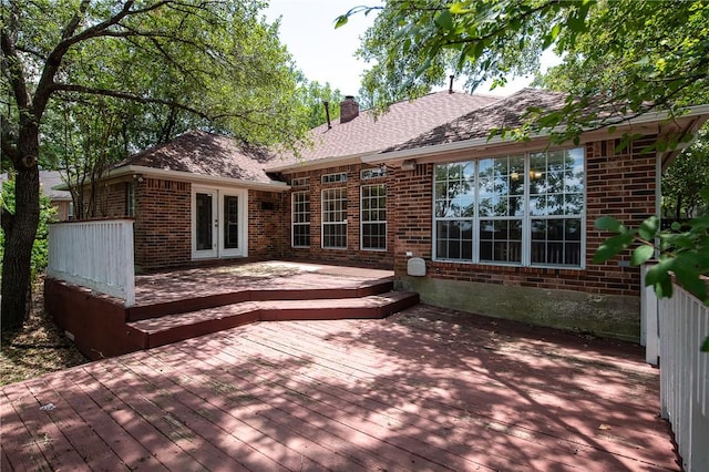 705 Summerglen Dr, College Station, TX 77840 - wooden terrace with french doors