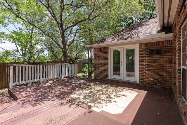705 Summerglen Dr, College Station, TX 77840 - wooden deck with french doors