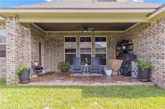 4004 Wild Creek Ct, College Station, TX 77845 - view of patio with ceiling fan