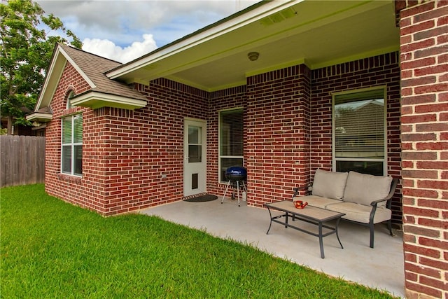 view of patio / terrace with an outdoor living space