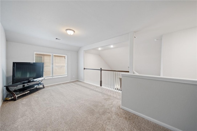 24107 Noble Darcy Ln, Katy, TX 77493 - sitting room featuring carpet floors, vaulted ceiling, and baseboards
