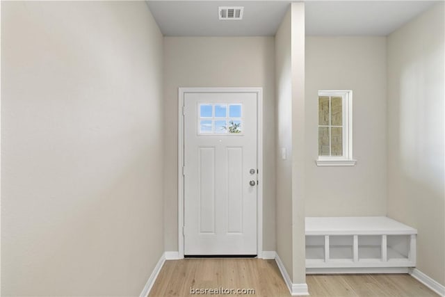 entryway featuring light hardwood / wood-style flooring