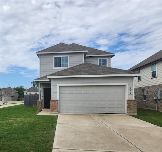 996 Marquis Dr, Bryan, TX 77803 - view of front of property with brick siding, concrete driveway, a garage, and roof with shingles