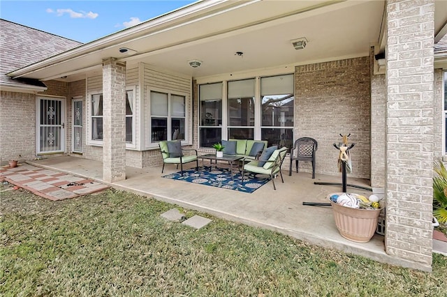 view of patio / terrace with an outdoor hangout area