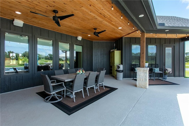 1981 County Road 202, Caldwell, TX 77836 - view of patio / terrace with french doors, outdoor dining space, and a ceiling fan